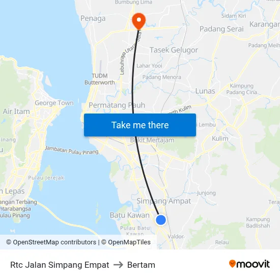 Rtc Jalan Simpang Empat to Bertam map