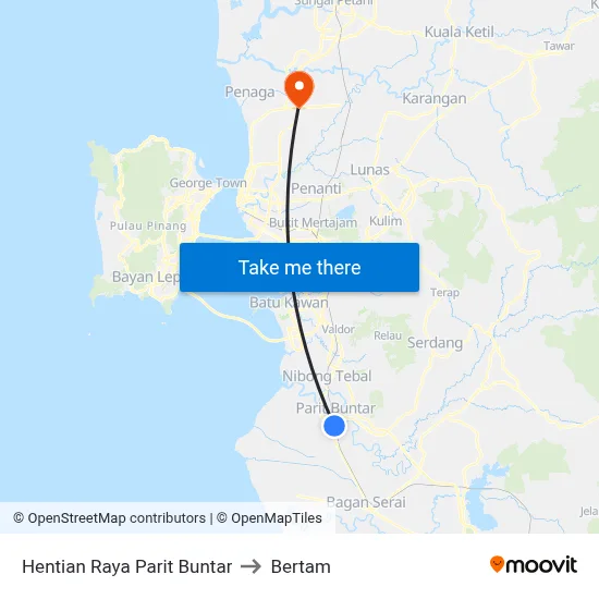 Hentian Raya Parit Buntar to Bertam map