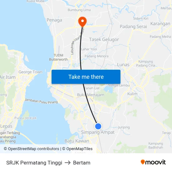SRJK Permatang Tinggi to Bertam map