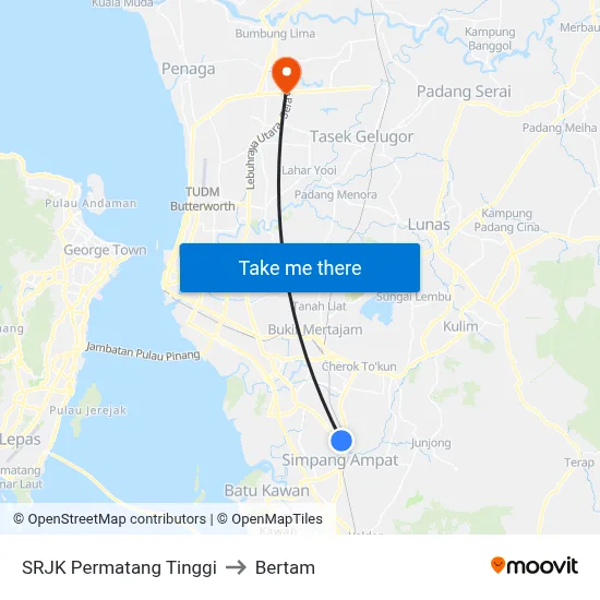 SRJK Permatang Tinggi to Bertam map