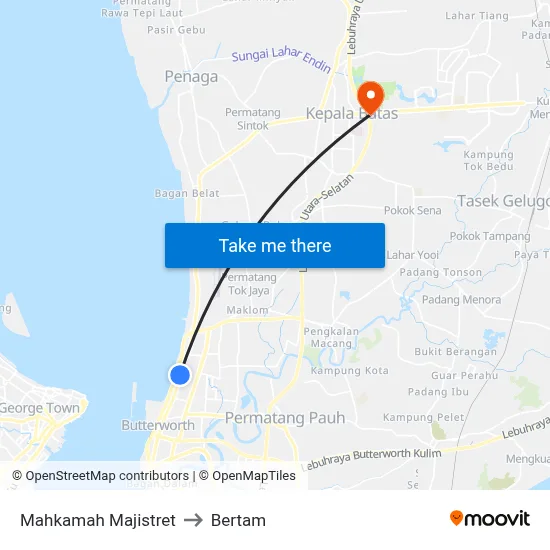 Mahkamah Majistret to Bertam map