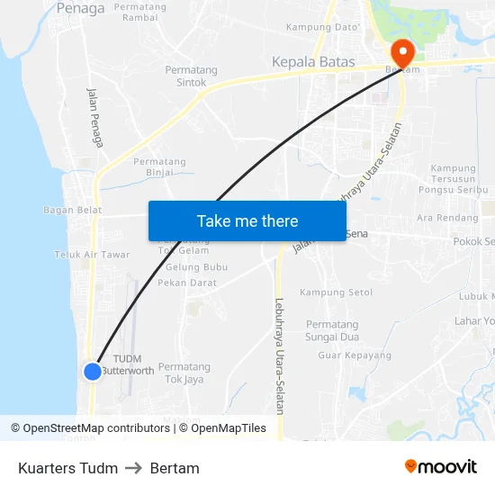 Kuarters Tudm to Bertam map