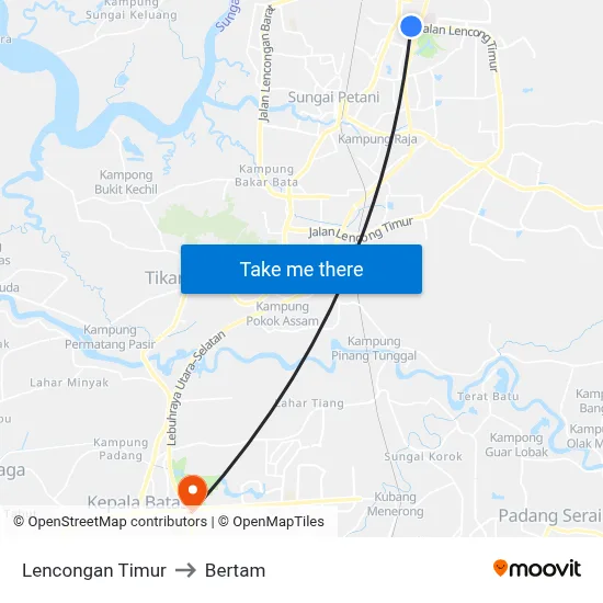 Lencongan Timur to Bertam map