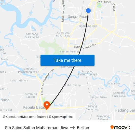 Sm Sains Sultan Muhammad Jiwa to Bertam map