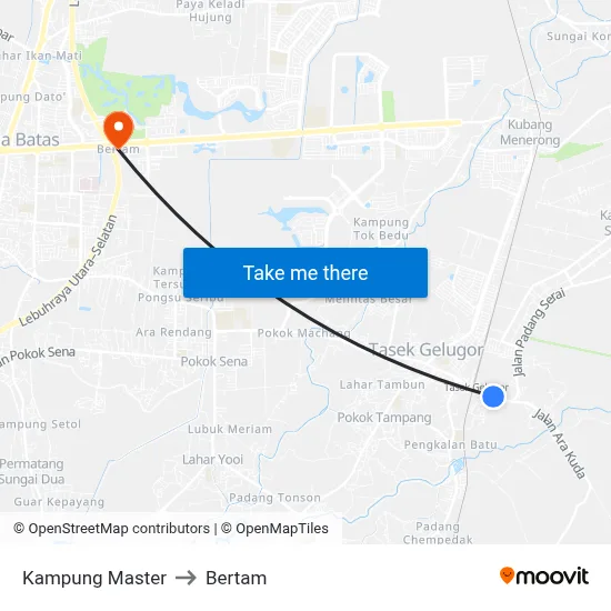 Kampung Master to Bertam map