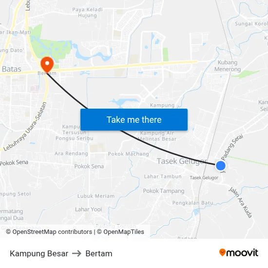 Kampung Besar to Bertam map