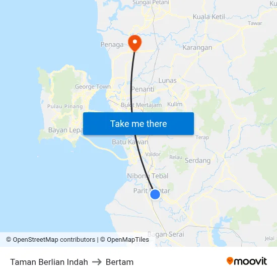 Taman Berlian Indah to Bertam map