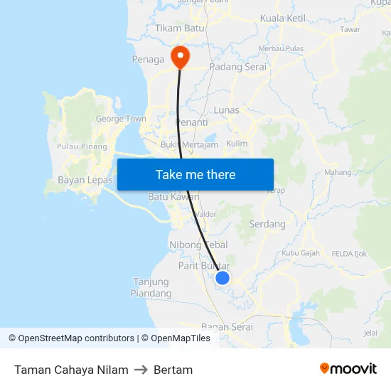 Taman Cahaya Nilam to Bertam map