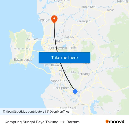 Kampung Sungai Paya Takung to Bertam map