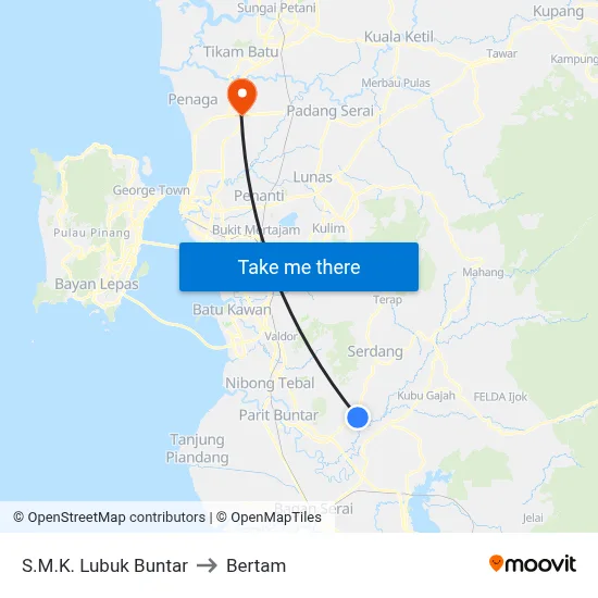 S.M.K. Lubuk Buntar to Bertam map