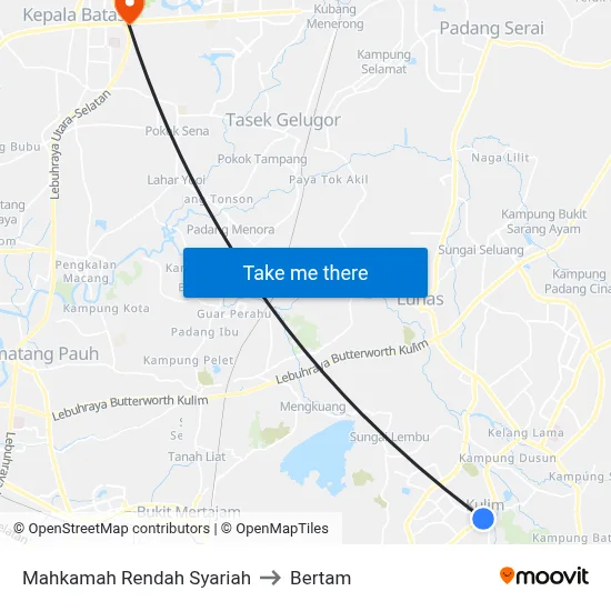 Mahkamah Rendah Syariah to Bertam map
