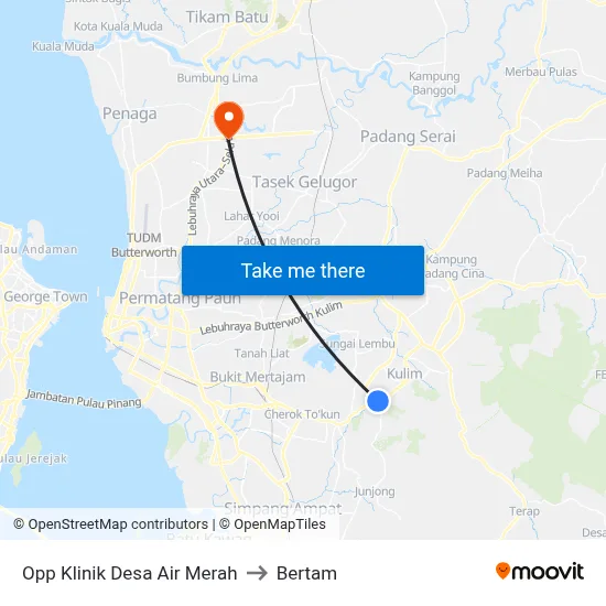 Opp Klinik Desa Air Merah to Bertam map