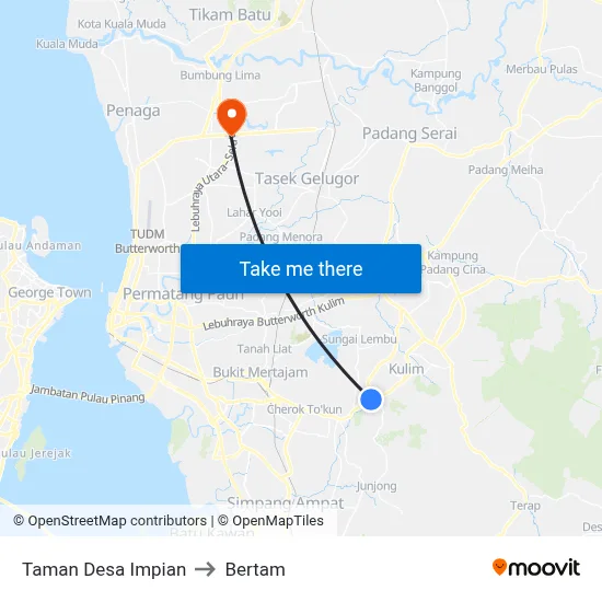 Taman Desa Impian to Bertam map