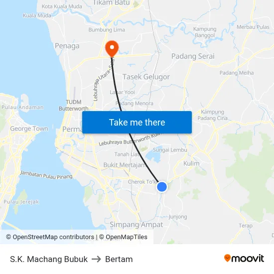 S.K. Machang Bubuk to Bertam map