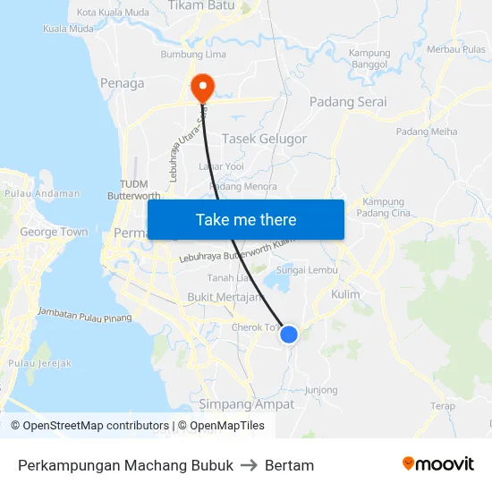 Perkampungan Machang Bubuk to Bertam map