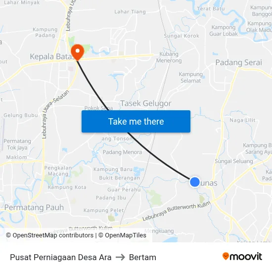 Pusat Perniagaan Desa Ara to Bertam map