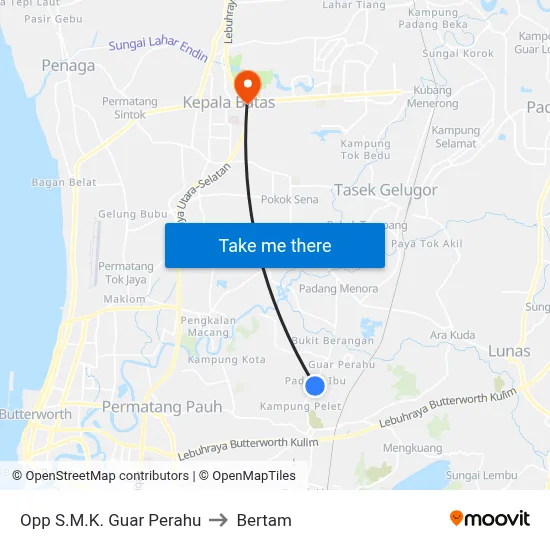 Opp S.M.K. Guar Perahu to Bertam map