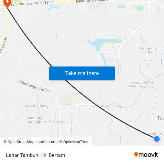 Lahar Tambun to Bertam map