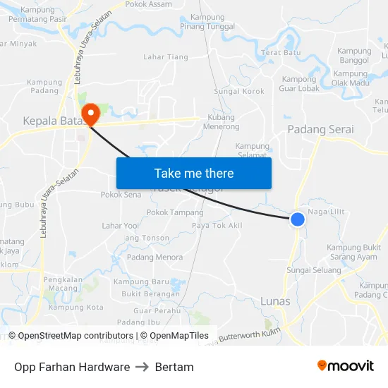 Opp Farhan Hardware to Bertam map