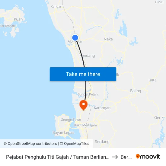 Pejabat Penghulu Titi Gajah / Taman Berlian / Taman Kancil to Bertam map