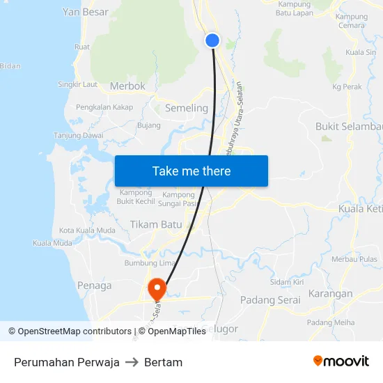 Perumahan Perwaja to Bertam map