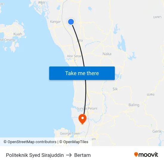 Politeknik Syed Sirajuddin to Bertam map