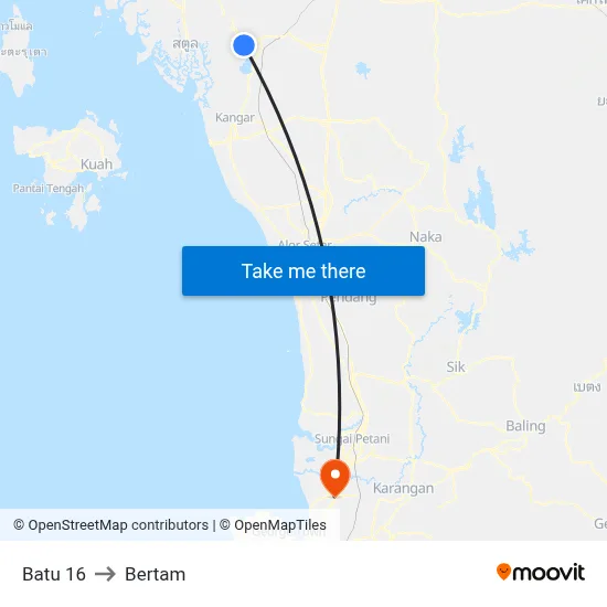 Batu 16 to Bertam map