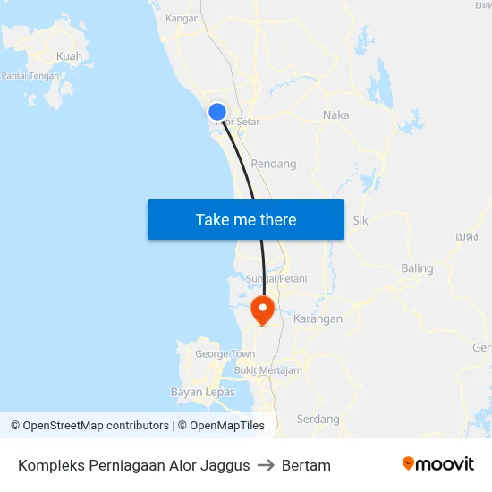 Kompleks Perniagaan Alor Jaggus to Bertam map