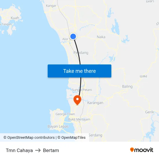 Tmn Cahaya to Bertam map