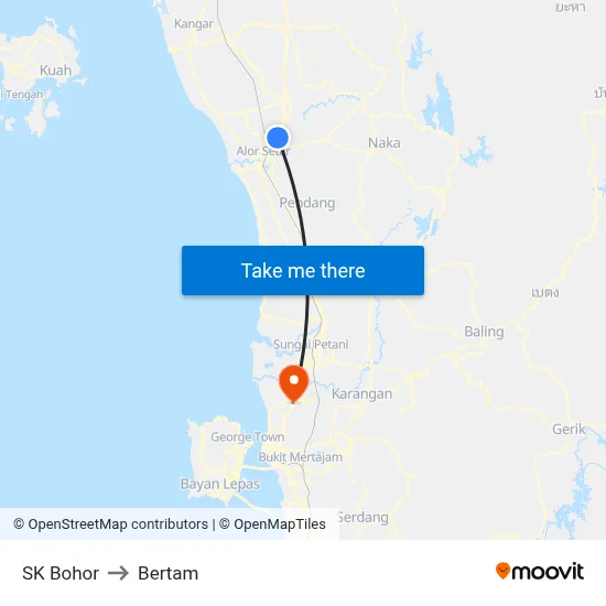 SK Bohor to Bertam map