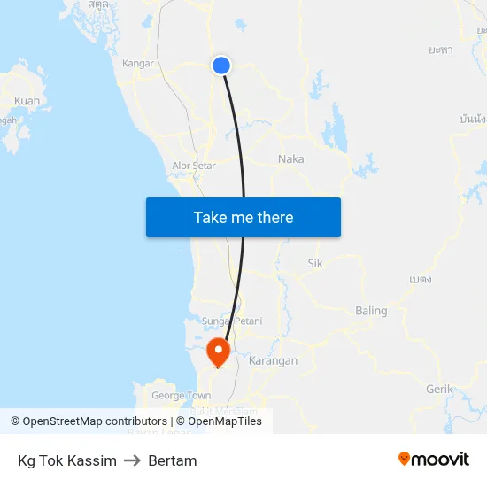 Kg Tok Kassim to Bertam map