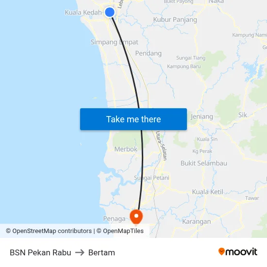BSN Pekan Rabu to Bertam map