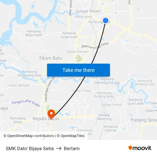 SMK Dato' Bijaya Setia to Bertam map