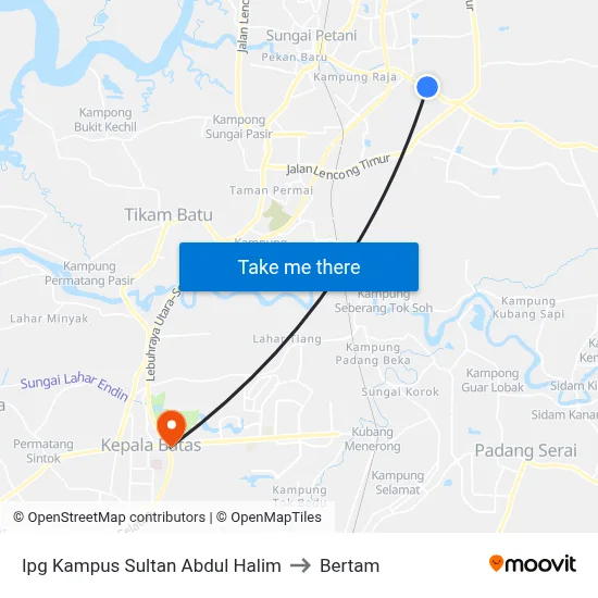 Ipg Kampus Sultan Abdul Halim to Bertam map