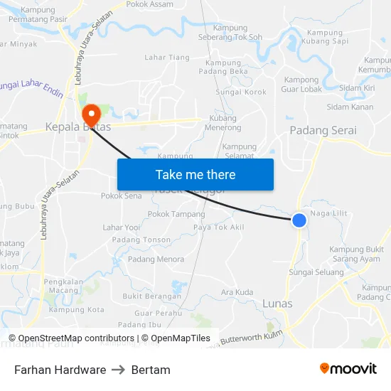 Farhan Hardware to Bertam map