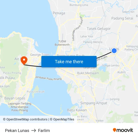 Pekan Lunas to Farlim map