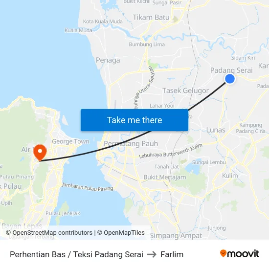 Perhentian Bas / Teksi Padang Serai to Farlim map