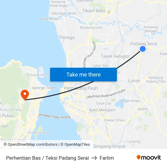 Perhentian Bas / Teksi Padang Serai to Farlim map