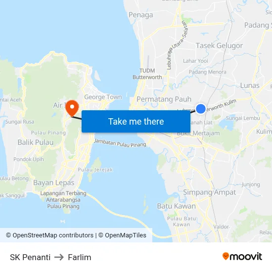 SK Penanti to Farlim map
