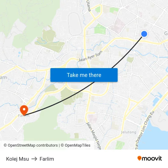 Kolej Msu to Farlim map