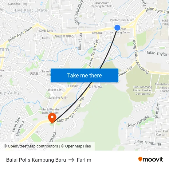 Balai Polis Kampung Baru to Farlim map