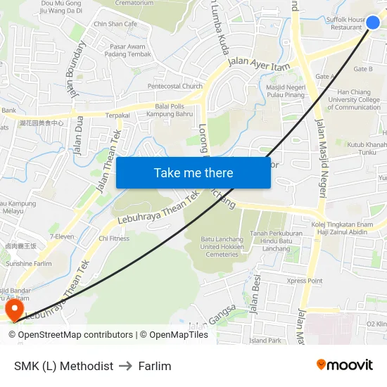 SMK (L) Methodist to Farlim map