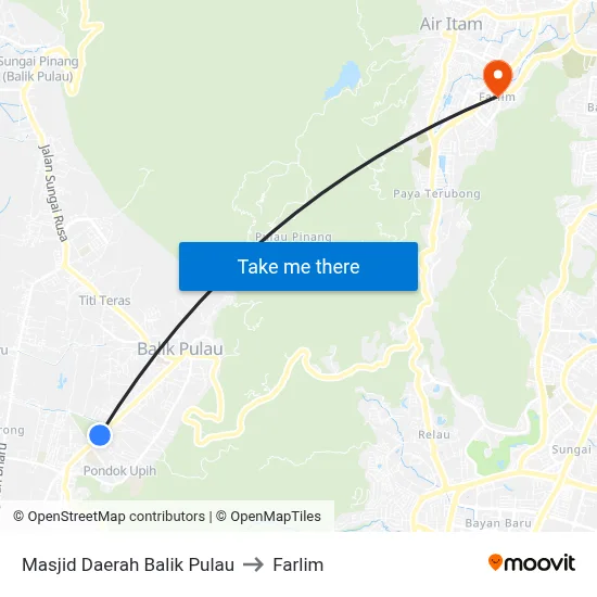Masjid Daerah Balik Pulau to Farlim map