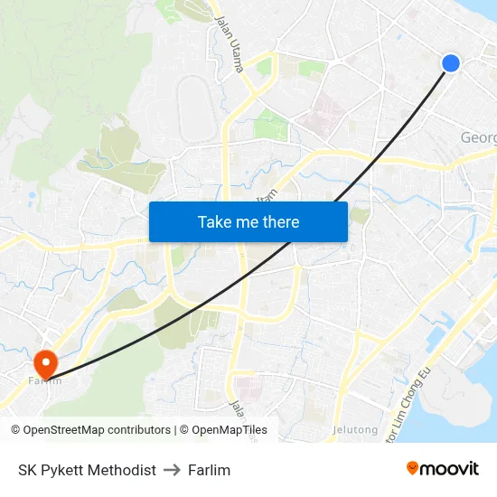 SK Pykett Methodist to Farlim map