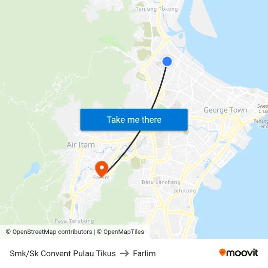 Smk/Sk Convent Pulau Tikus to Farlim map