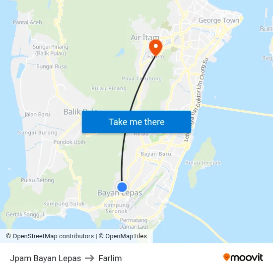 Jpam Bayan Lepas to Farlim map