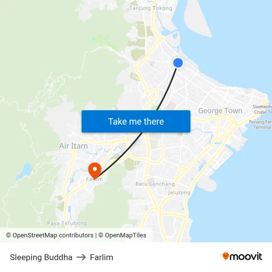 Sleeping Buddha to Farlim map