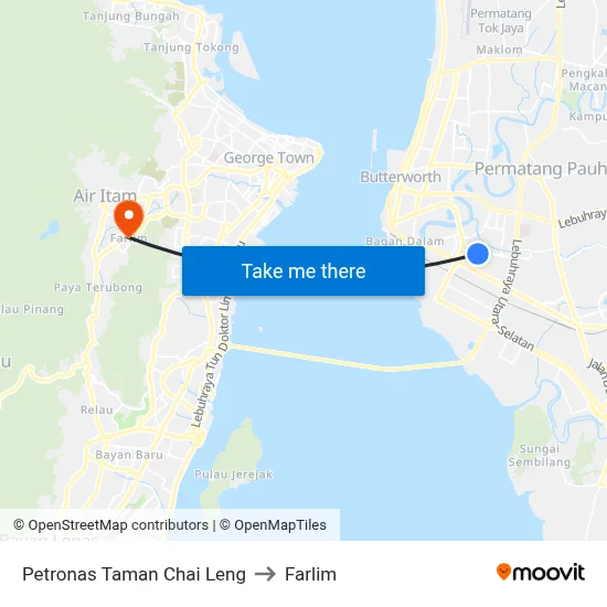 Petronas Taman Chai Leng to Farlim map