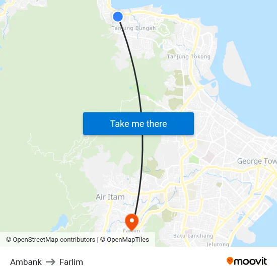Ambank to Farlim map