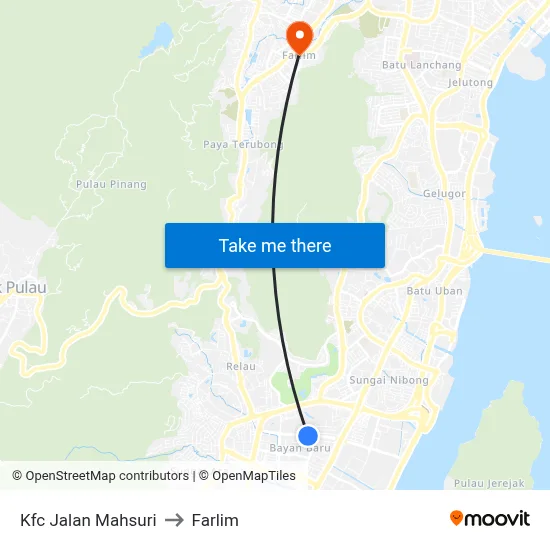 Kfc Jalan Mahsuri to Farlim map